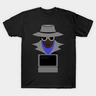 Lady Grey (Afro W/Computer): A Cybersecurity Design T-Shirt